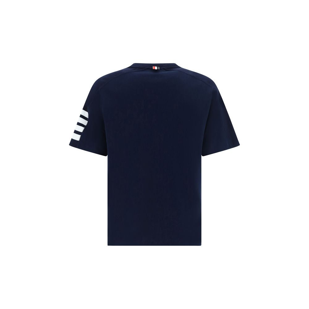 Blue Cotton Horizontal Stripe T-Shirt