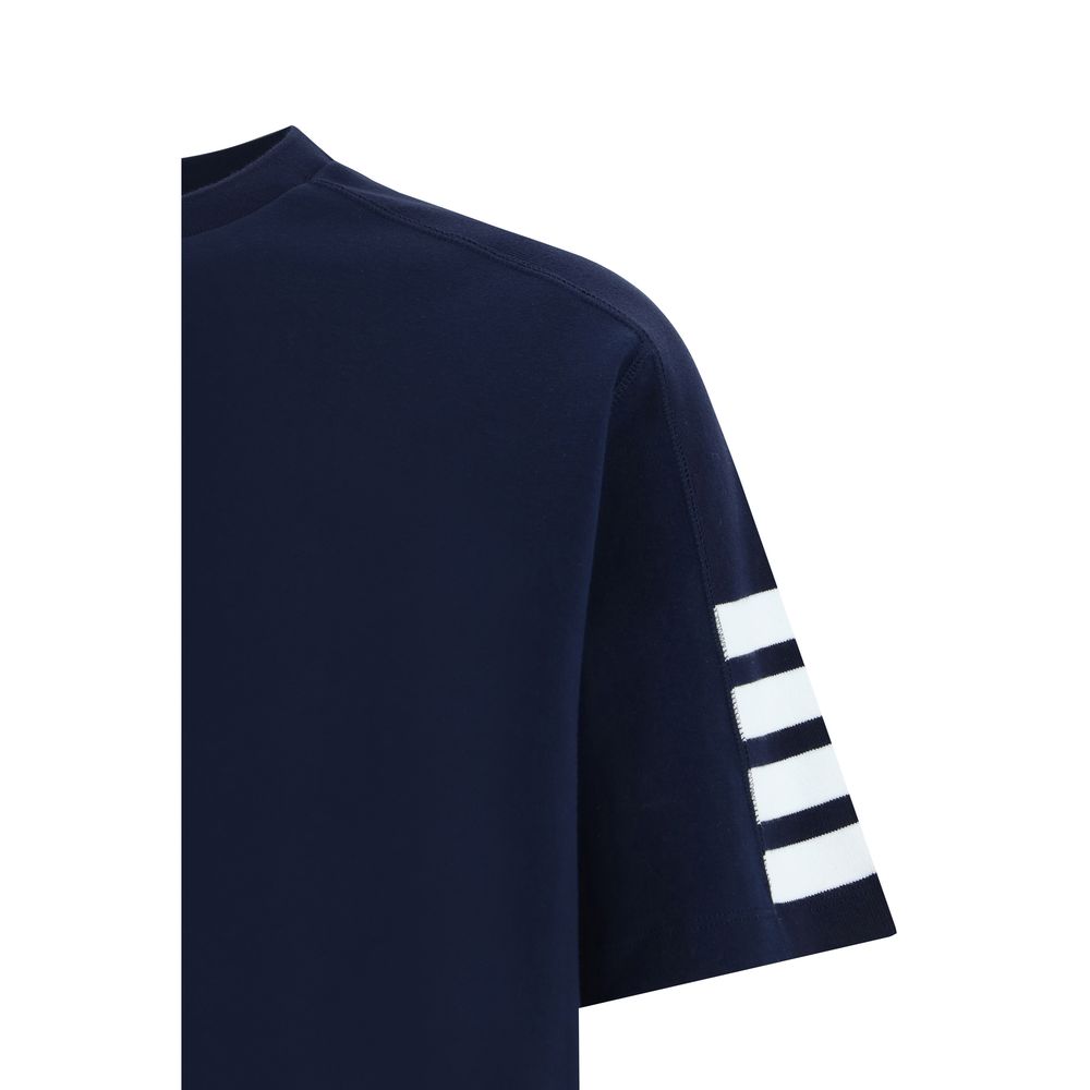 Blue Cotton Horizontal Stripe T-Shirt