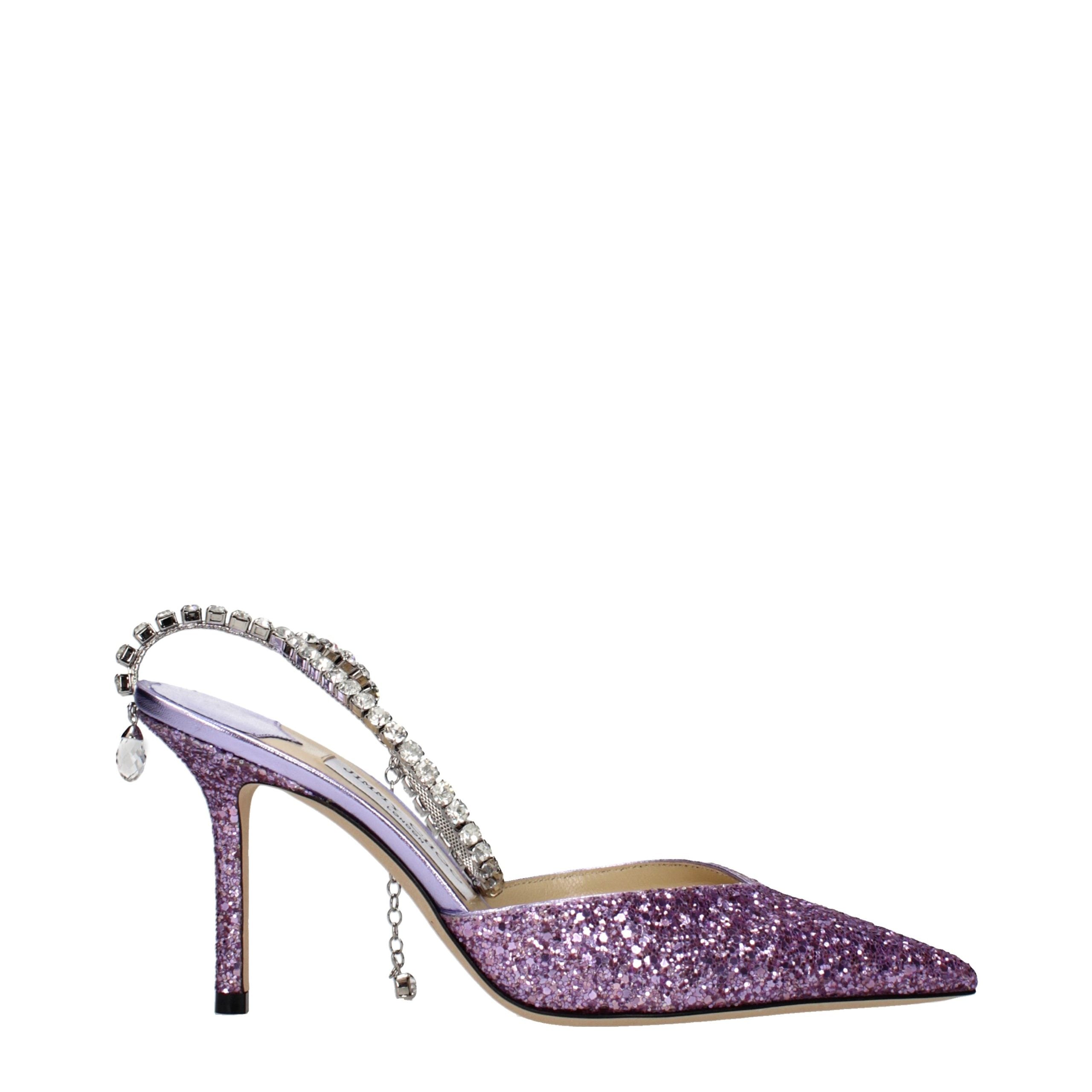 Violet Glitter Stiletto Sandals