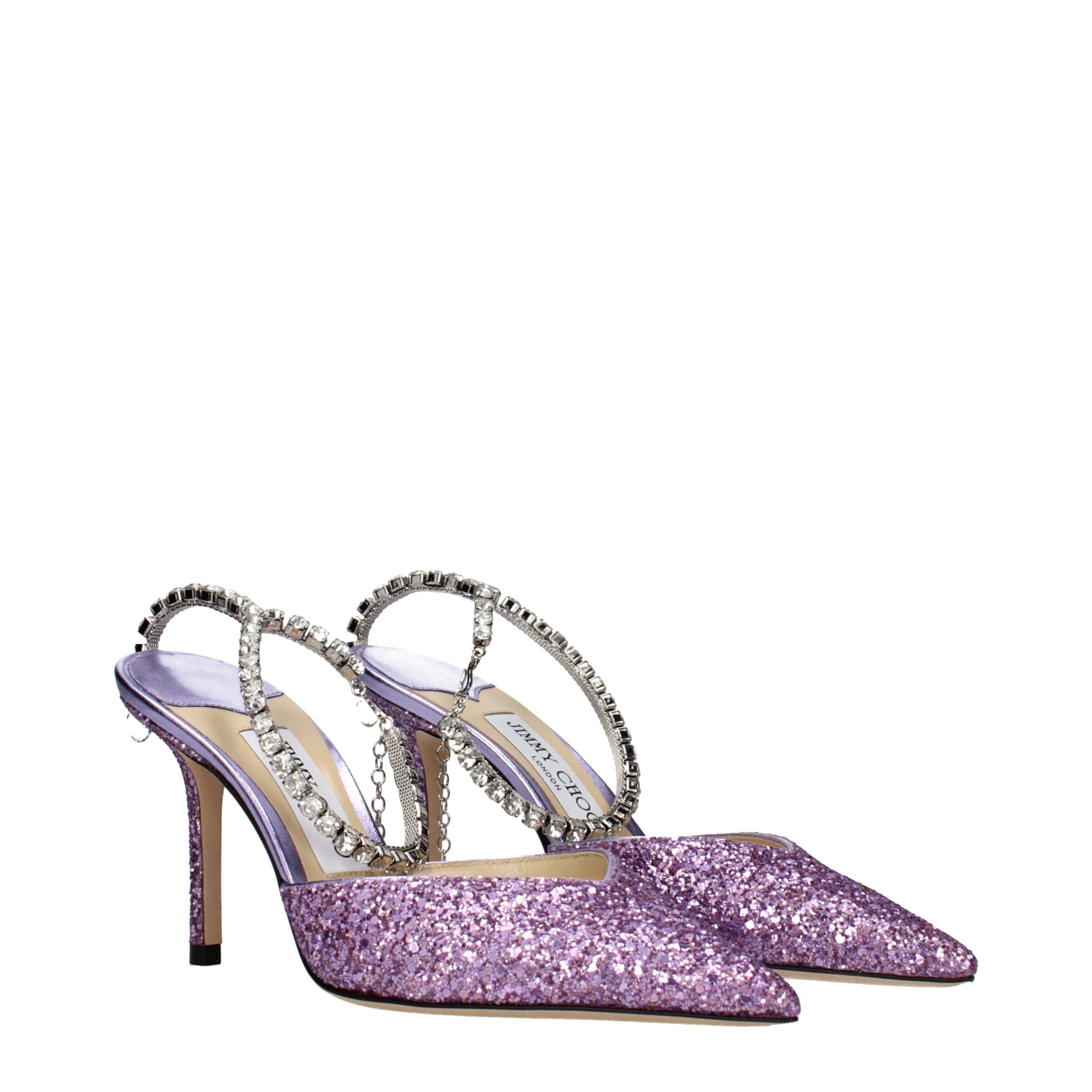 Violet Glitter Stiletto Sandals