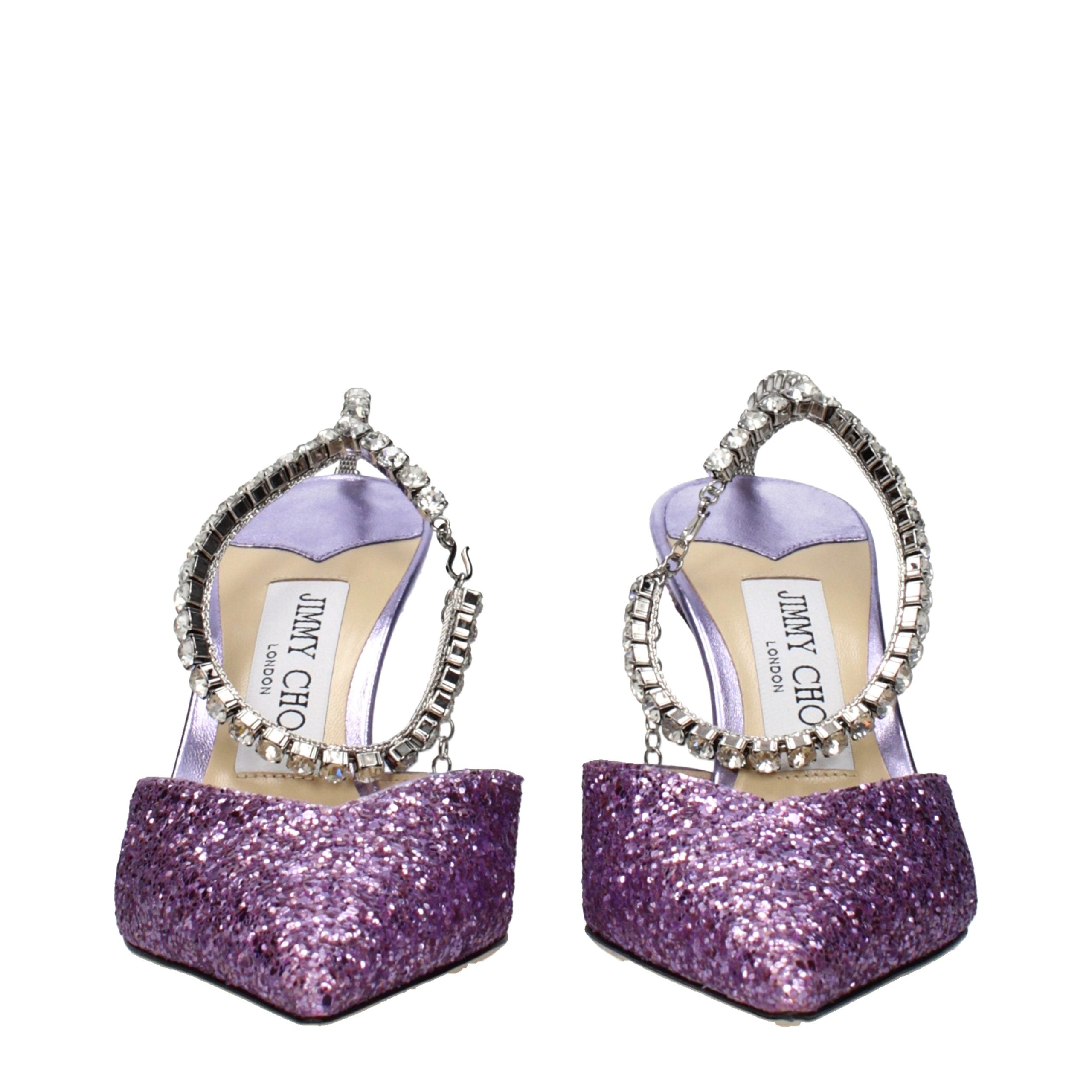 Violet Glitter Stiletto Sandals