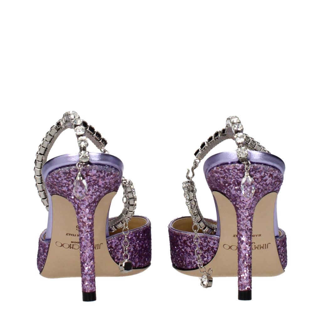 Violet Glitter Stiletto Sandals
