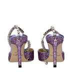 Violet Glitter Stiletto Sandals