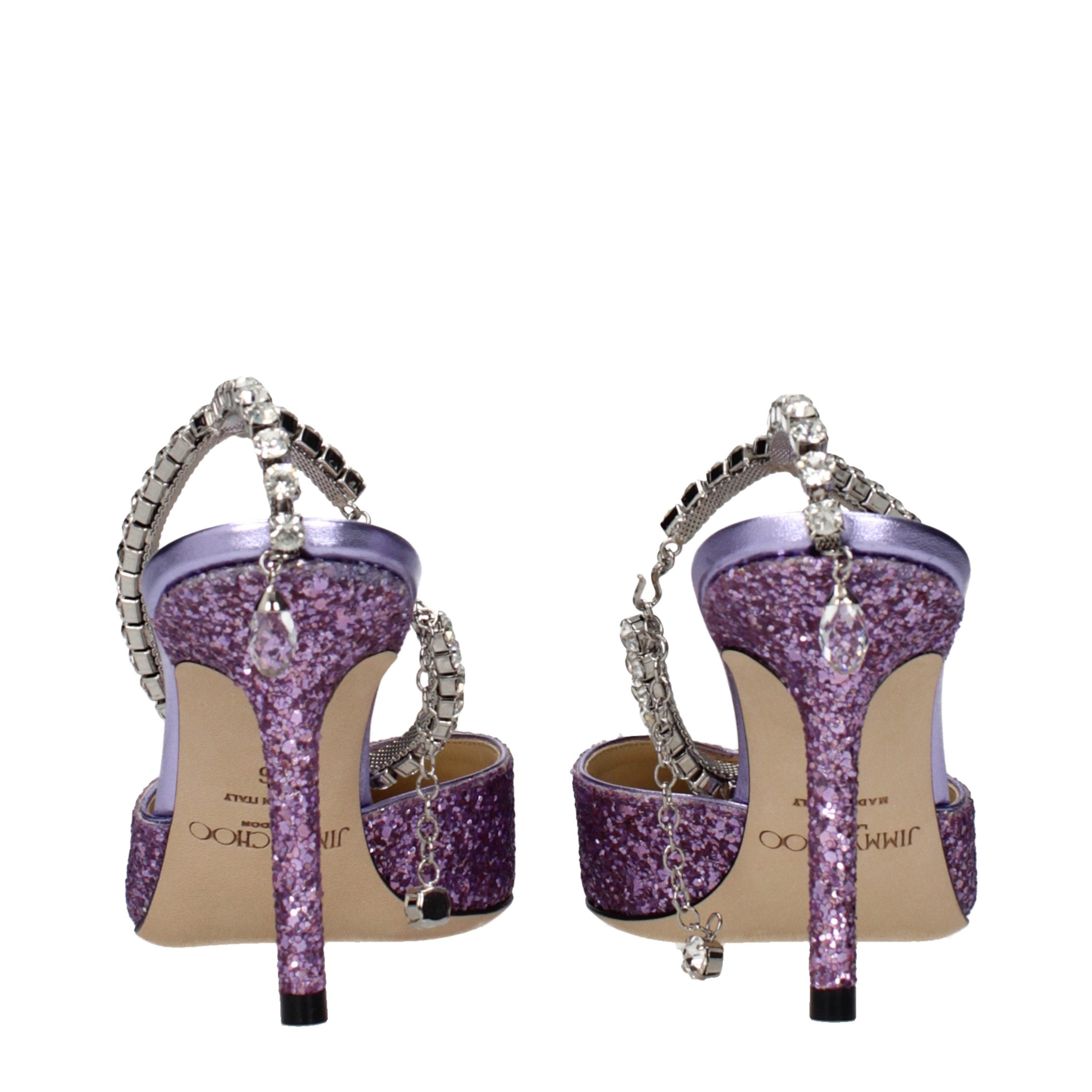 Violet Glitter Stiletto Sandals