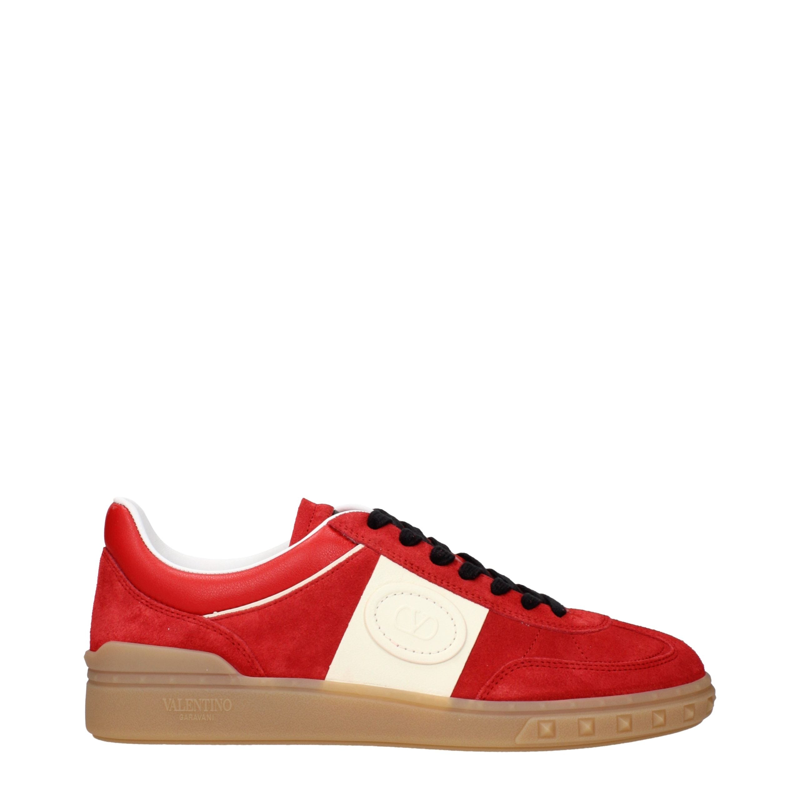 Red Suede Low-Top Sneakers