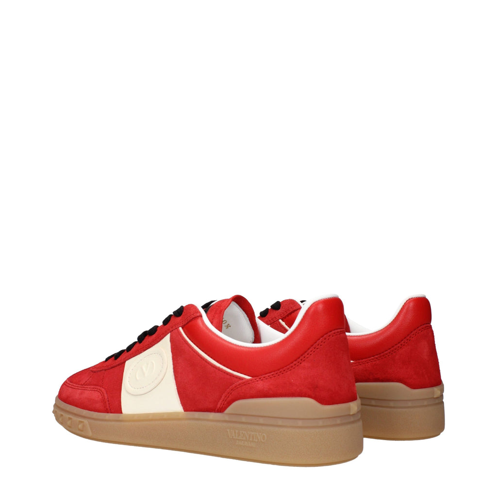 Red Suede Low-Top Sneakers