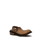 Distressed Calf Leather Foule Mules