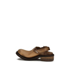 Distressed Calf Leather Foule Mules