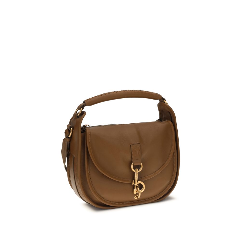 Small Calf Leather B Clip Crossbody Bag
