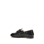 Black Calf Leather Plume Slip-On Loafers