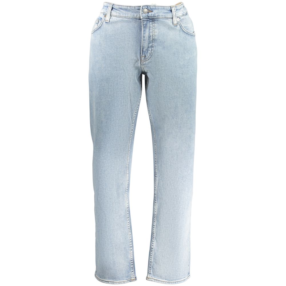 Azzurro Cotton-Blend 5-Pocket Jeans