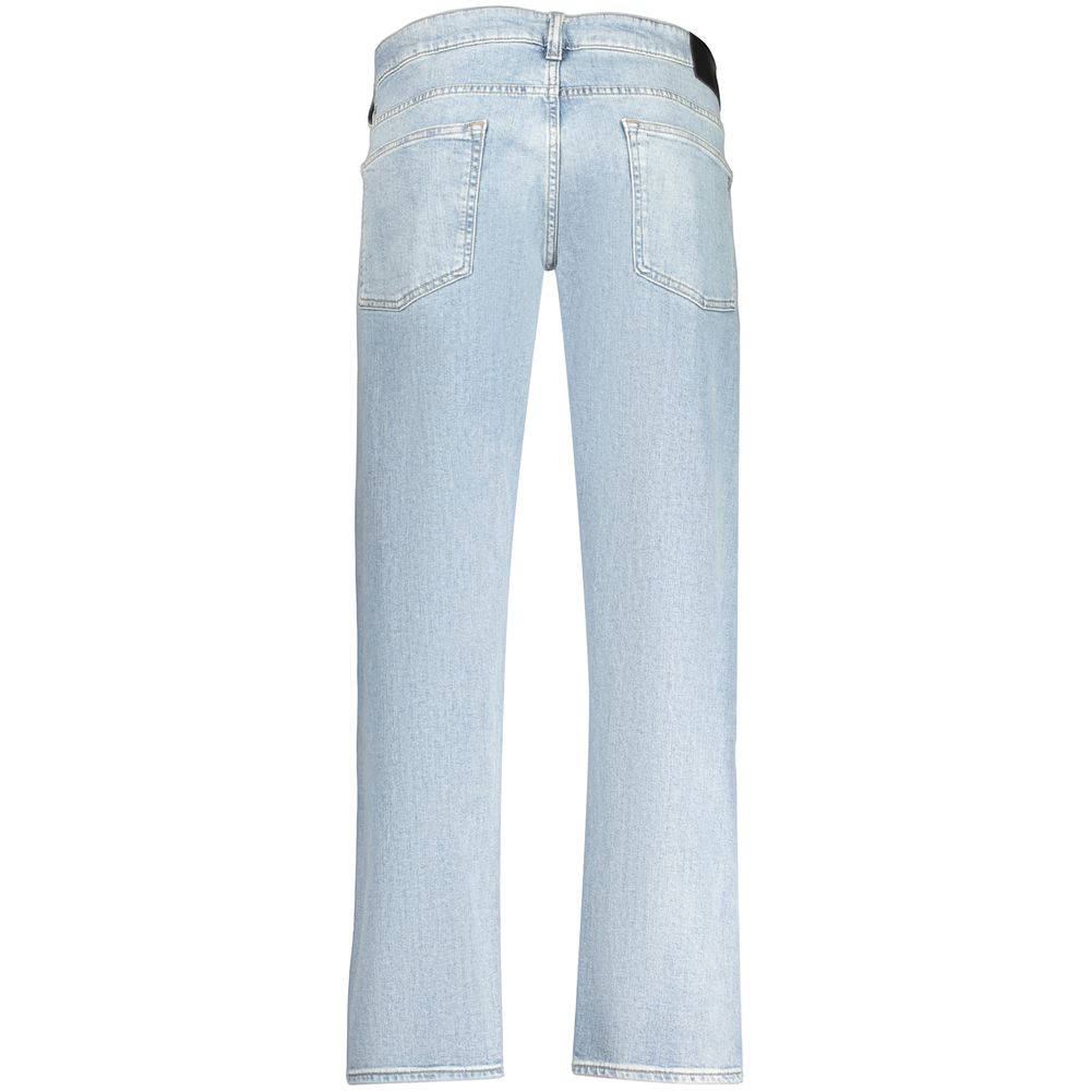 Azzurro Cotton-Blend 5-Pocket Jeans