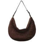 Brown Suede Shoulder Bag