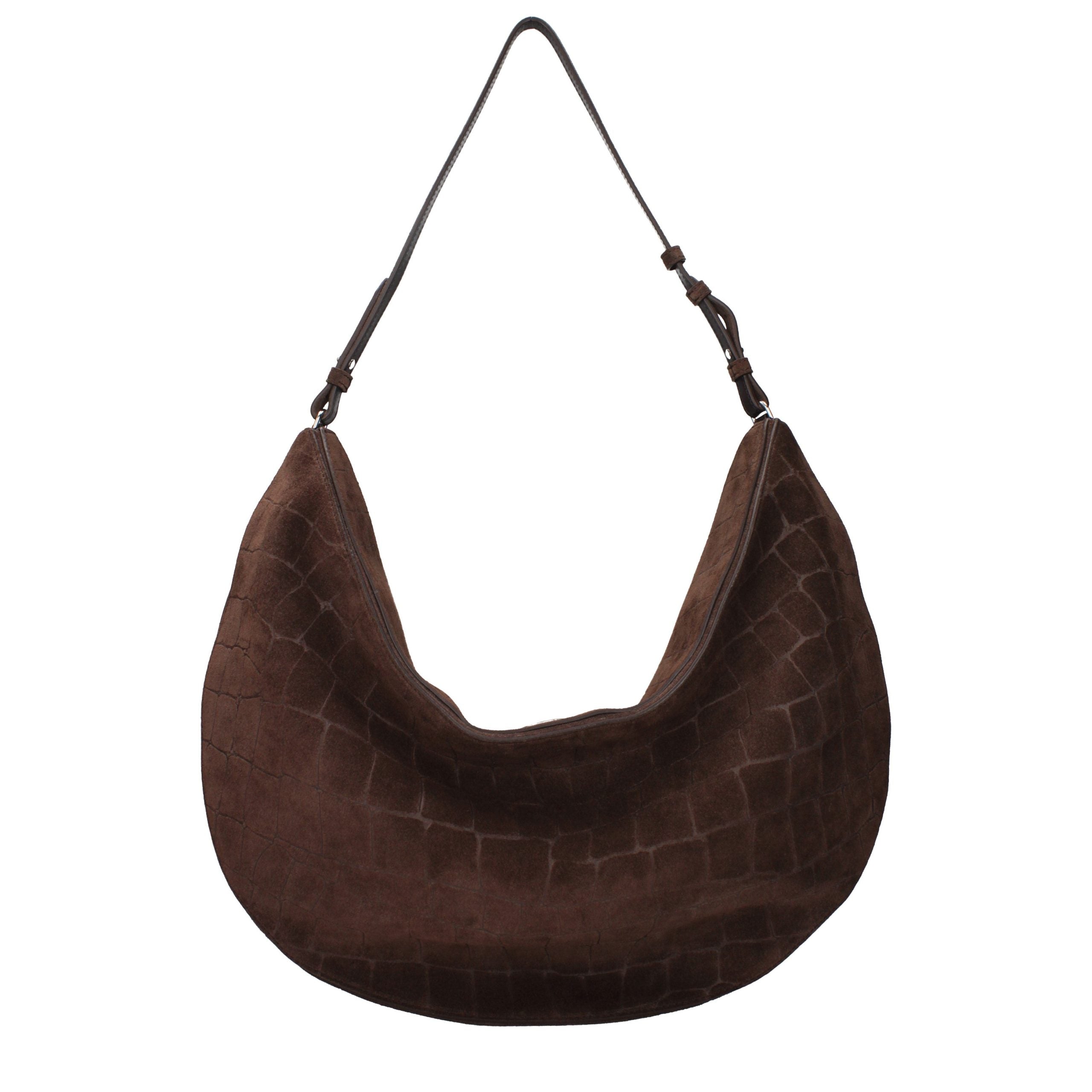 Brown Suede Shoulder Bag
