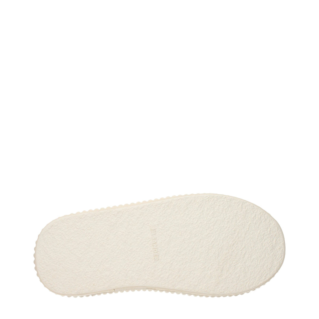 White Grained Leather Platform Sneakers