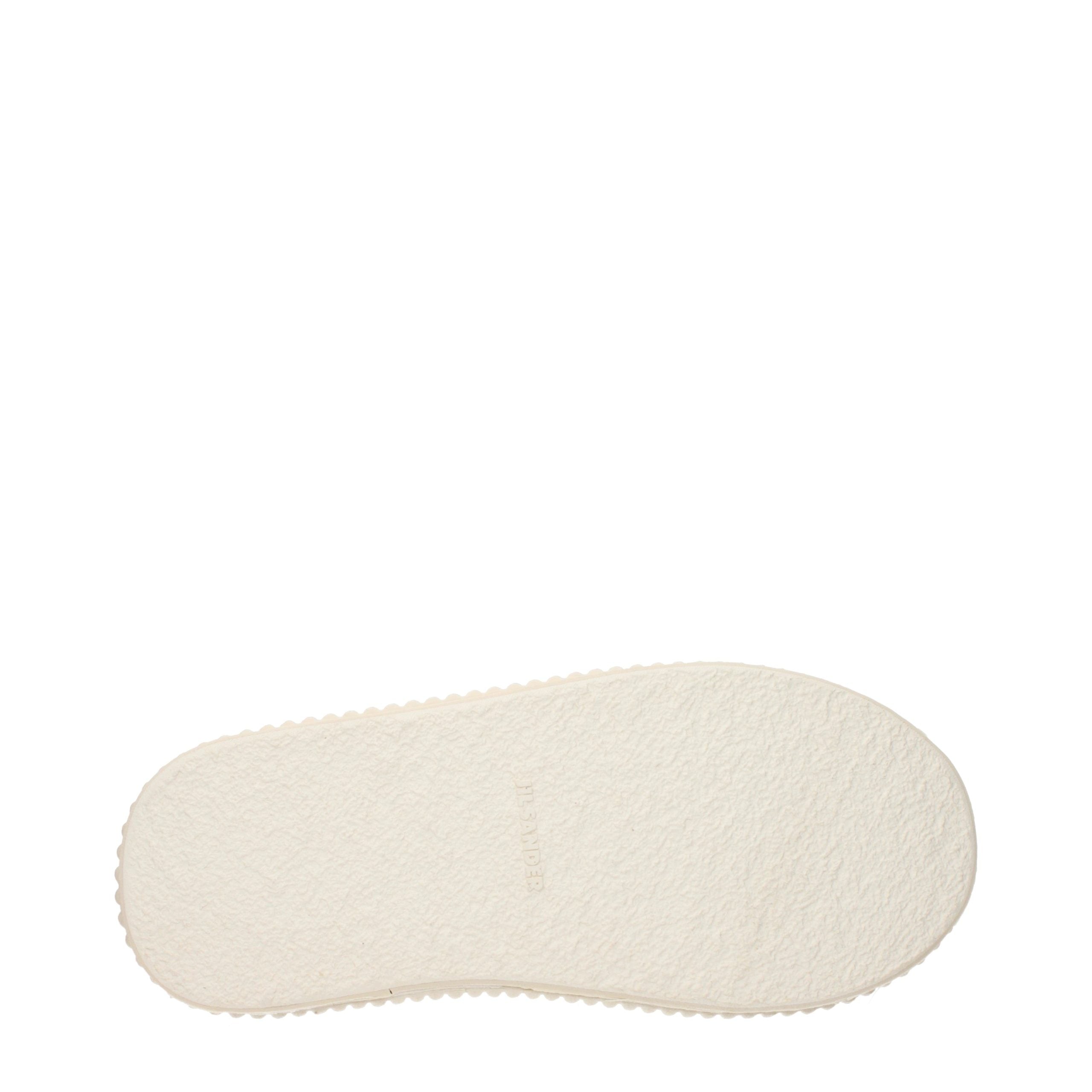 White Grained Leather Platform Sneakers