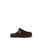 Brown Suede Calfskin Mules