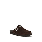 Brown Suede Calfskin Mules