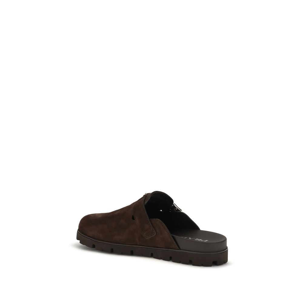 Brown Suede Calfskin Mules
