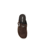 Brown Suede Calfskin Mules