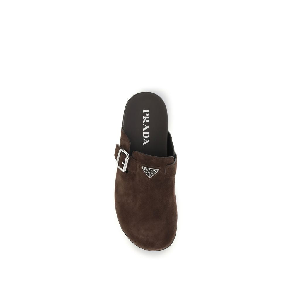 Brown Suede Calfskin Mules