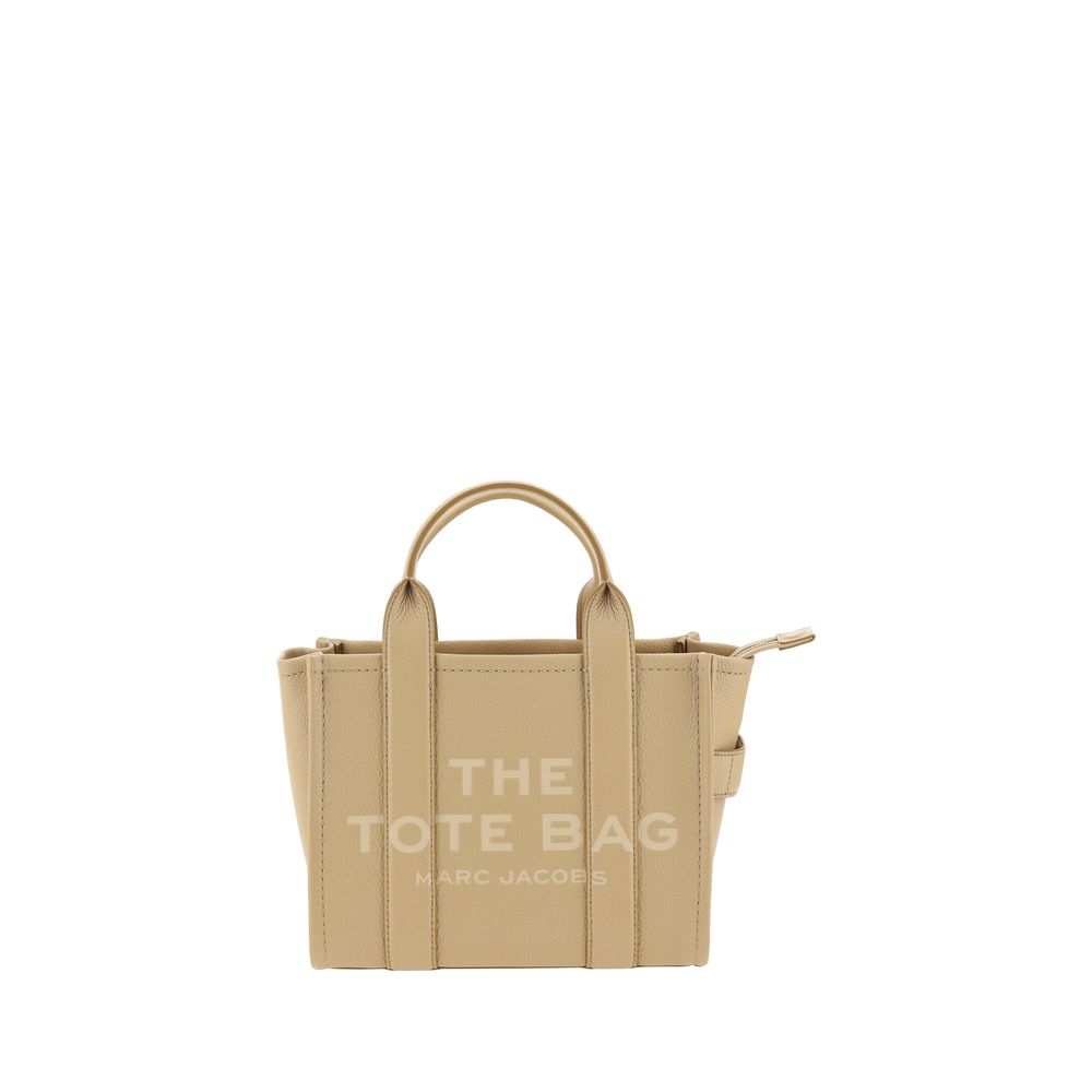 Beige Grained Calf Leather Small Tote