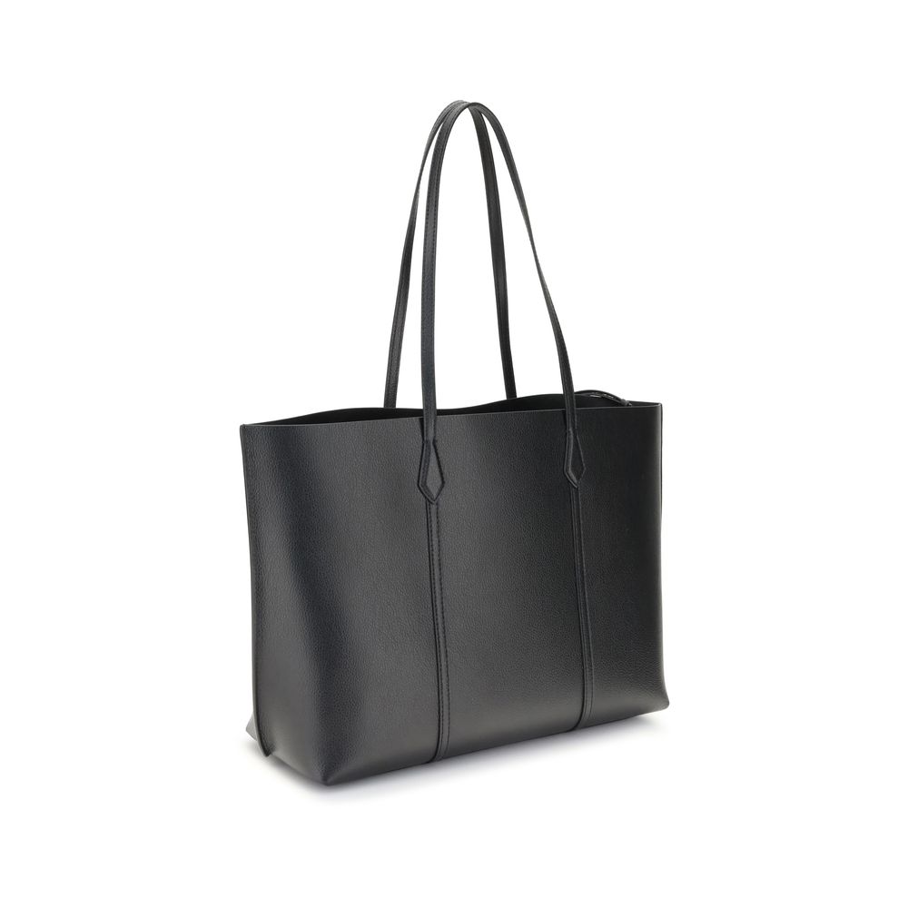 Black Grained Calf Leather Perry Tote