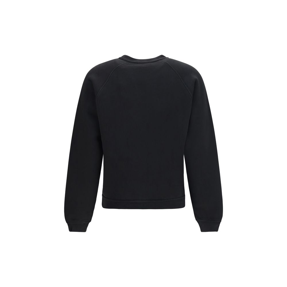 Black Cotton Fleece Tulip Sweatshirt