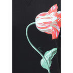 Black Cotton Fleece Tulip Sweatshirt