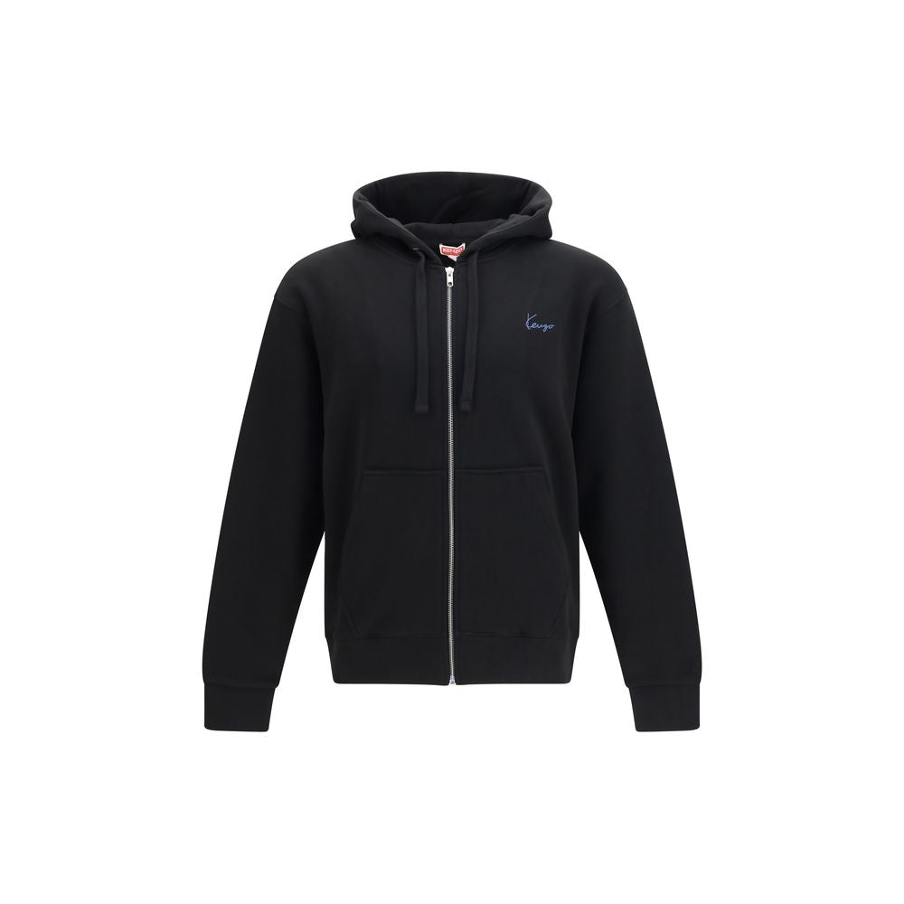 Black Cotton Kenzio Signature Hoodie