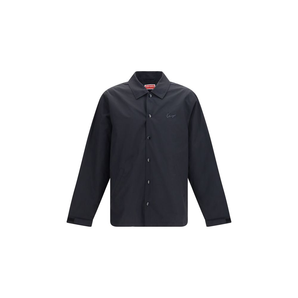Black Cotton And Nylon Oversize Jacket