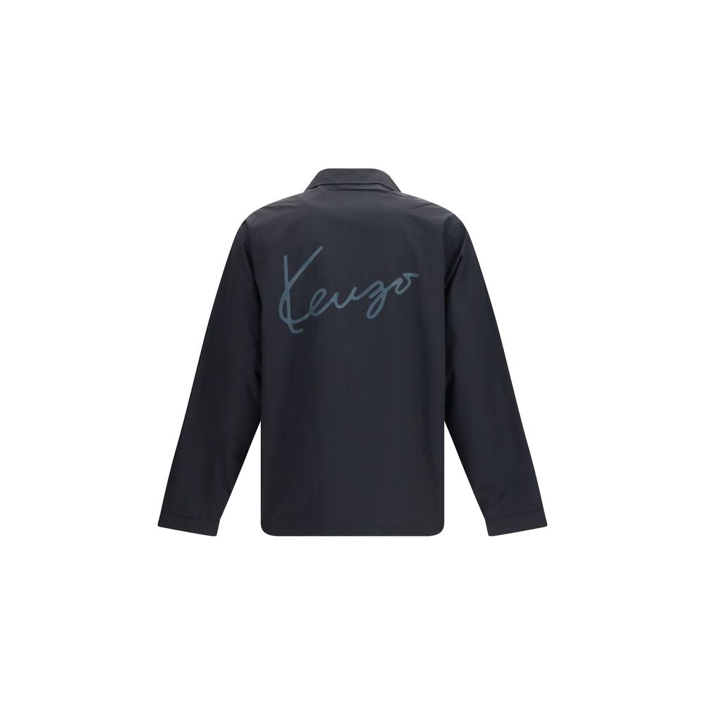 Black Cotton And Nylon Oversize Jacket