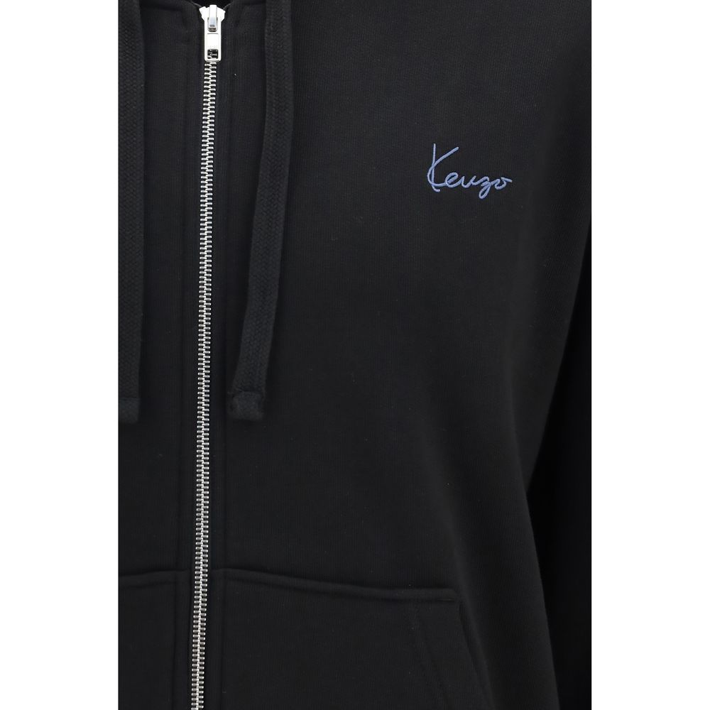 Black Cotton Kenzio Signature Hoodie