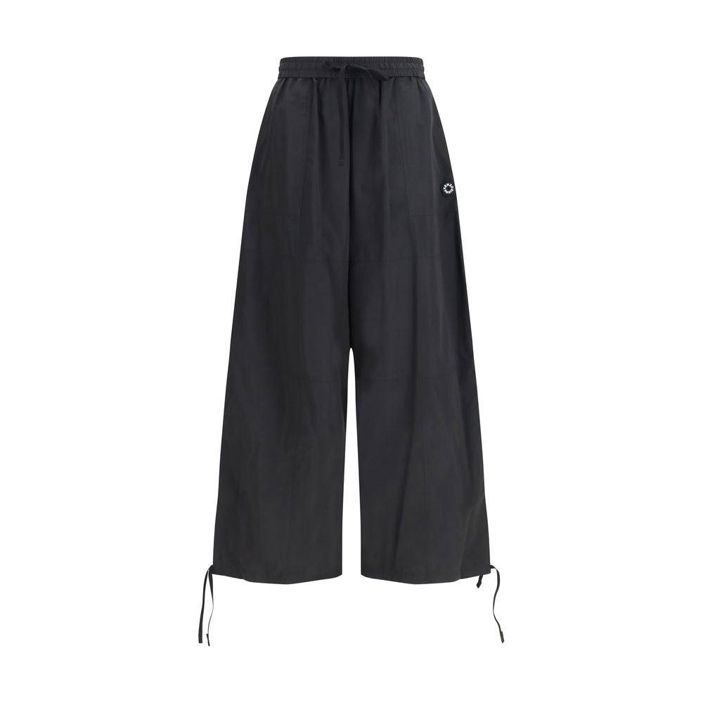 Black Polyester Cargo Wide Leg Pants
