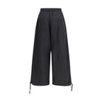 Black Polyester Cargo Wide Leg Pants