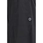 Black Polyester Cargo Wide Leg Pants