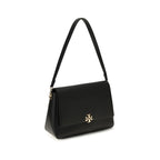 Black Calf Leather Charlie Shoulder Bag