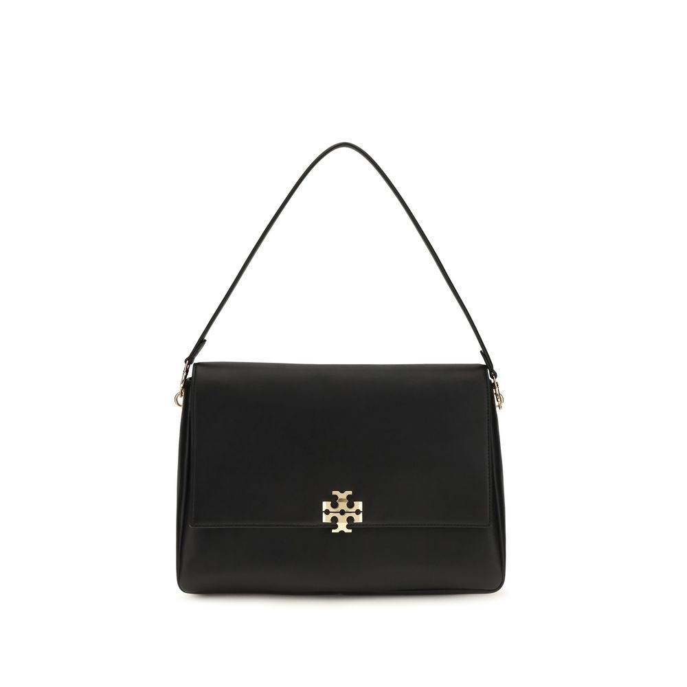 Black Calf Leather Charlie Large Shoulder Bag