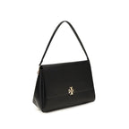 Black Calf Leather Charlie Large Shoulder Bag
