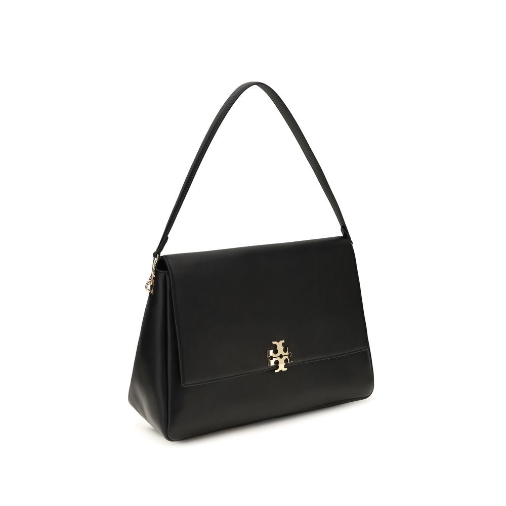 Black Calf Leather Charlie Large Shoulder Bag
