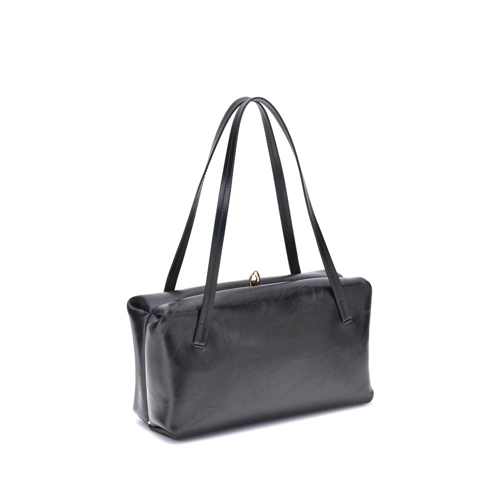 Black Calfskin Goji Pillow Small Shoulder Bag