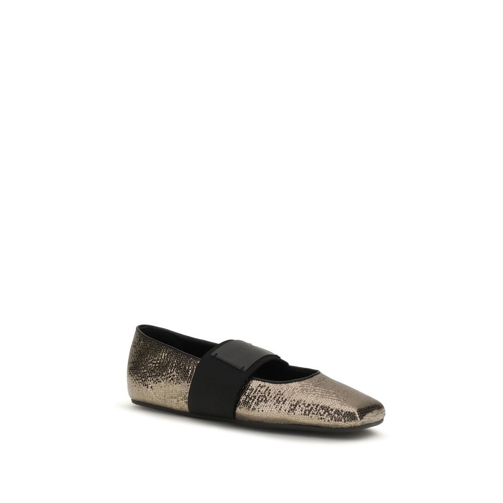 Calf Leather Sliced Square Ballerinas