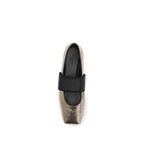 Calf Leather Sliced Square Ballerinas