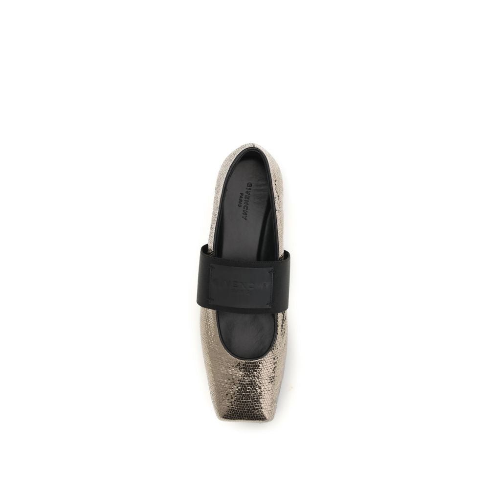 Calf Leather Sliced Square Ballerinas