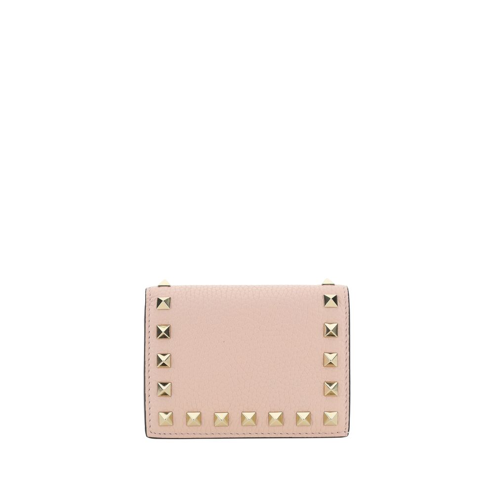 Garnet Calfskin Rockstud Wallet