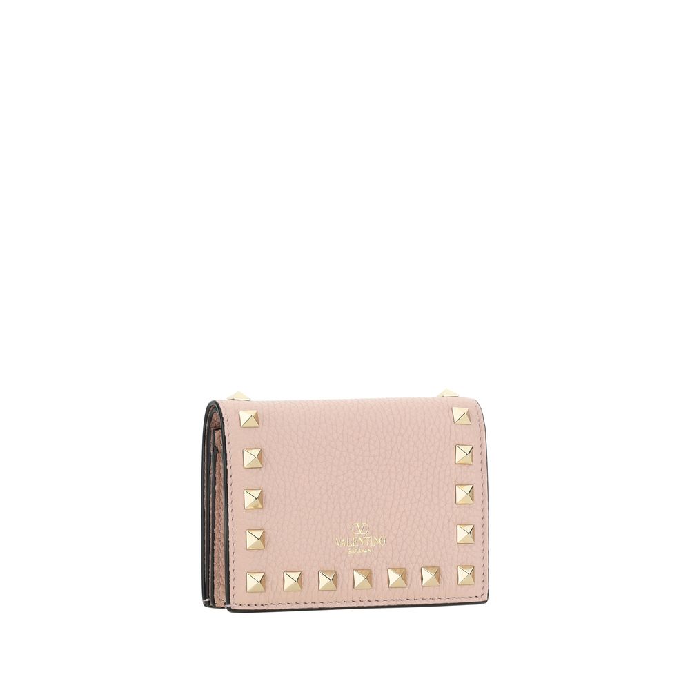 Garnet Calfskin Rockstud Wallet