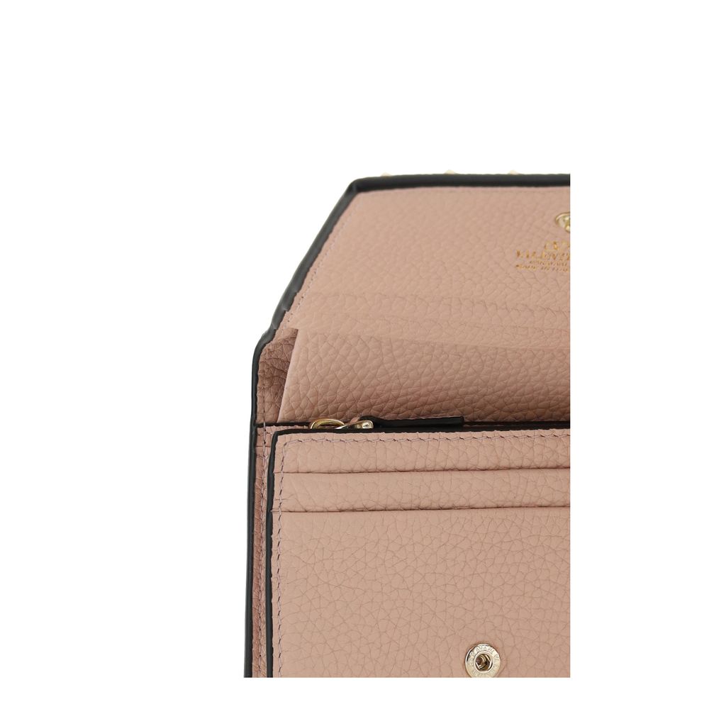 Garnet Calfskin Rockstud Wallet