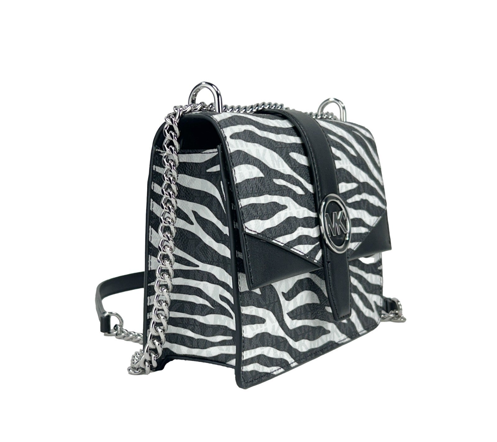 Small Greenwich Print Logo Coated PVC Crossbody Tote Chain Bag