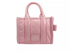 Shiny Crinkle Micro Tote Bubblegum Leather Crossbody