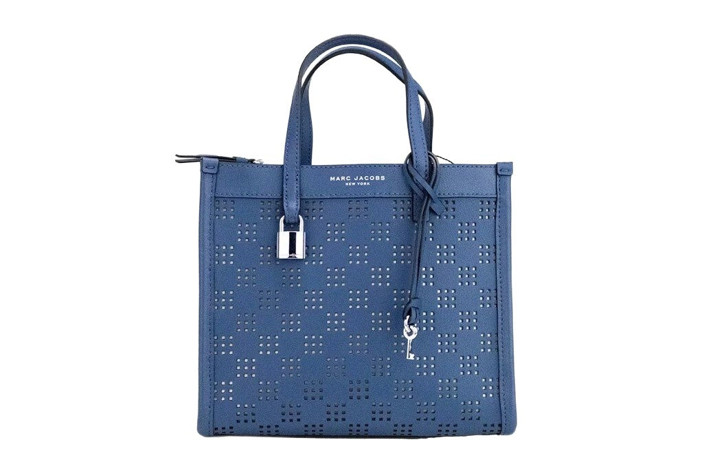 Mini Grind Perforated Leather Crossbody Tote Bag